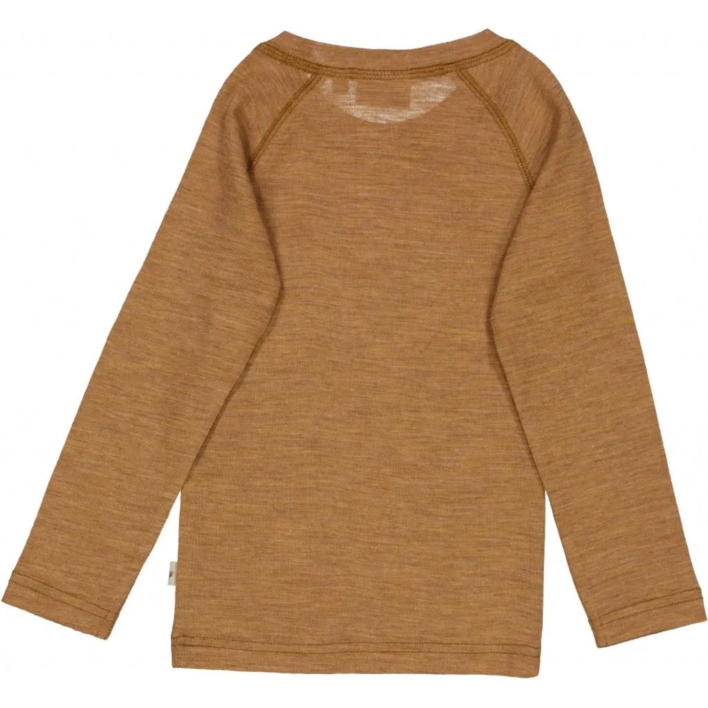 Wool T-Shirt LS - clay melange