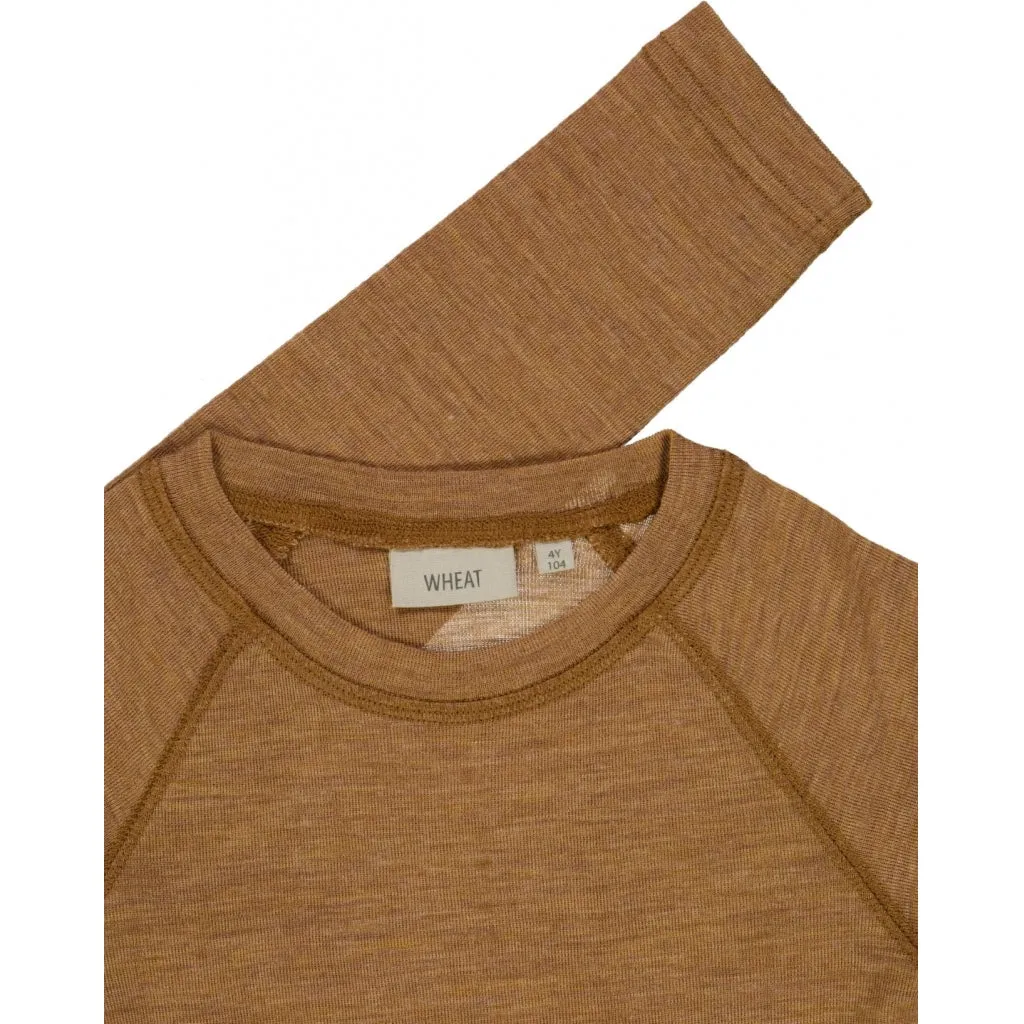 Wool T-Shirt LS - clay melange