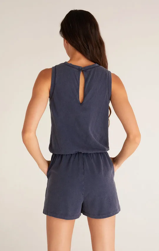 Z Supply Adira Terry Romper - Captain Navy